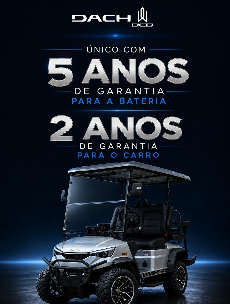 5 anos de garantia para a bateria e 2 anos para o carro