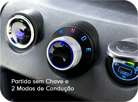 Partida sem chave e 2 modos de condução