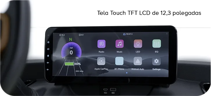 Tela touch TFT LCD de 12,3 polegadas